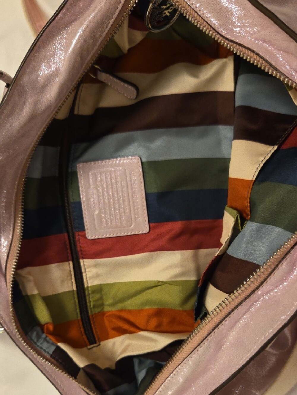 Coach Metallic Light Pink Leather Shoulder Bag - Picture 3 of 6